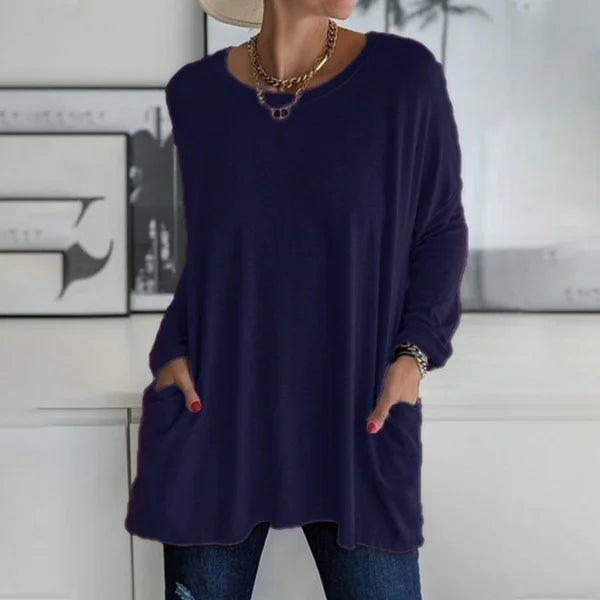 Aelira | Lässiges Langarmshirt für Damen mit Rundhalsausschnitt und langen Ärmeln