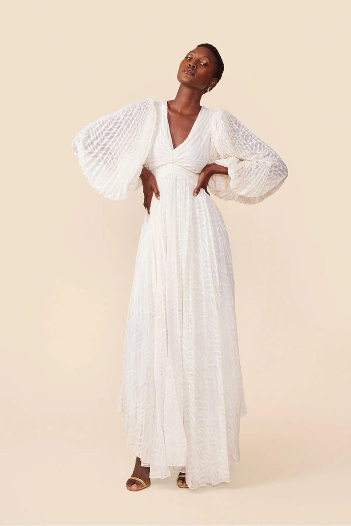 Flordeliza | Anmutiges langes V-Ausschnitt-Maxikleid für Damen