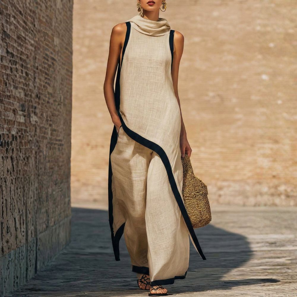 Mara | Damen Zweiteiler mit weiter Hose, asymmetrisch