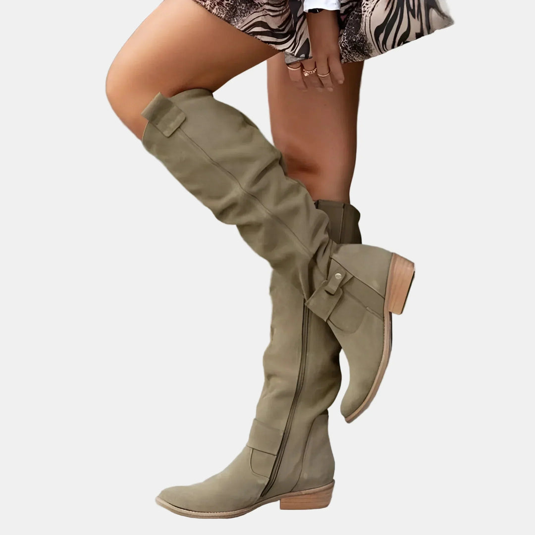 Avery | Wildleder-Stiefeletten mit niedrigem Absatz