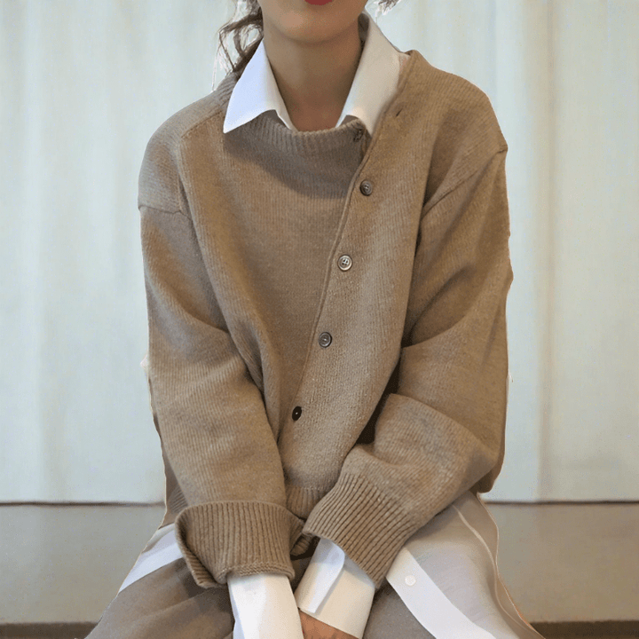 Cathy | Entspannter Cardigan für Damen mit V-Ausschnitt und langen Ärmeln