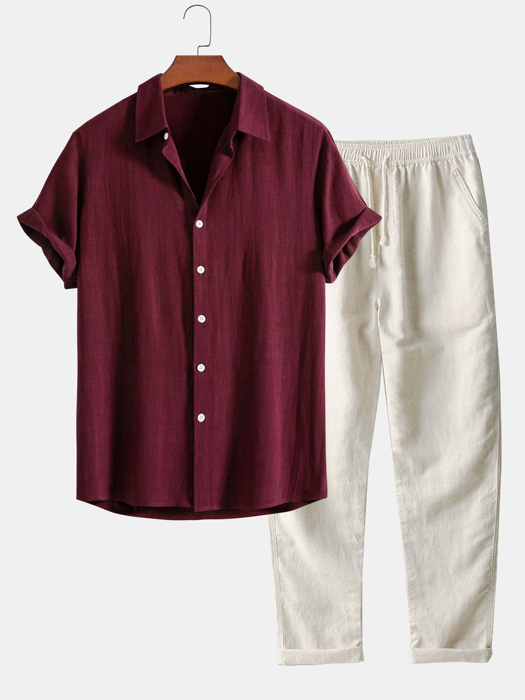 Button-Up Hemd und gerade geschnittene Hose -Rayon-Mischung für Herren