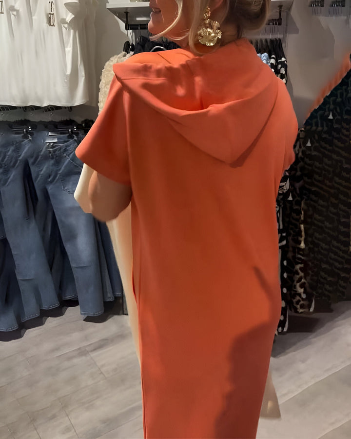 Bridget | Lässiges Hoodie-Midikleid für Damen mit Leoparden-Print und Kapuze