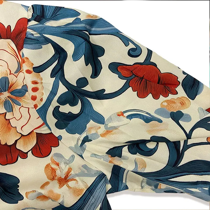 Serenity | Klassische Vintage Blumenmuster Bluse für Damen