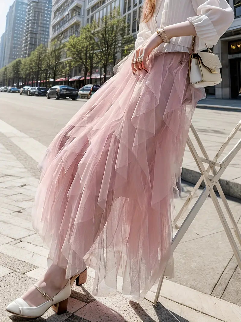 Cecil | Stilvoller Mesh-Layered Tutu-Rock für Damen