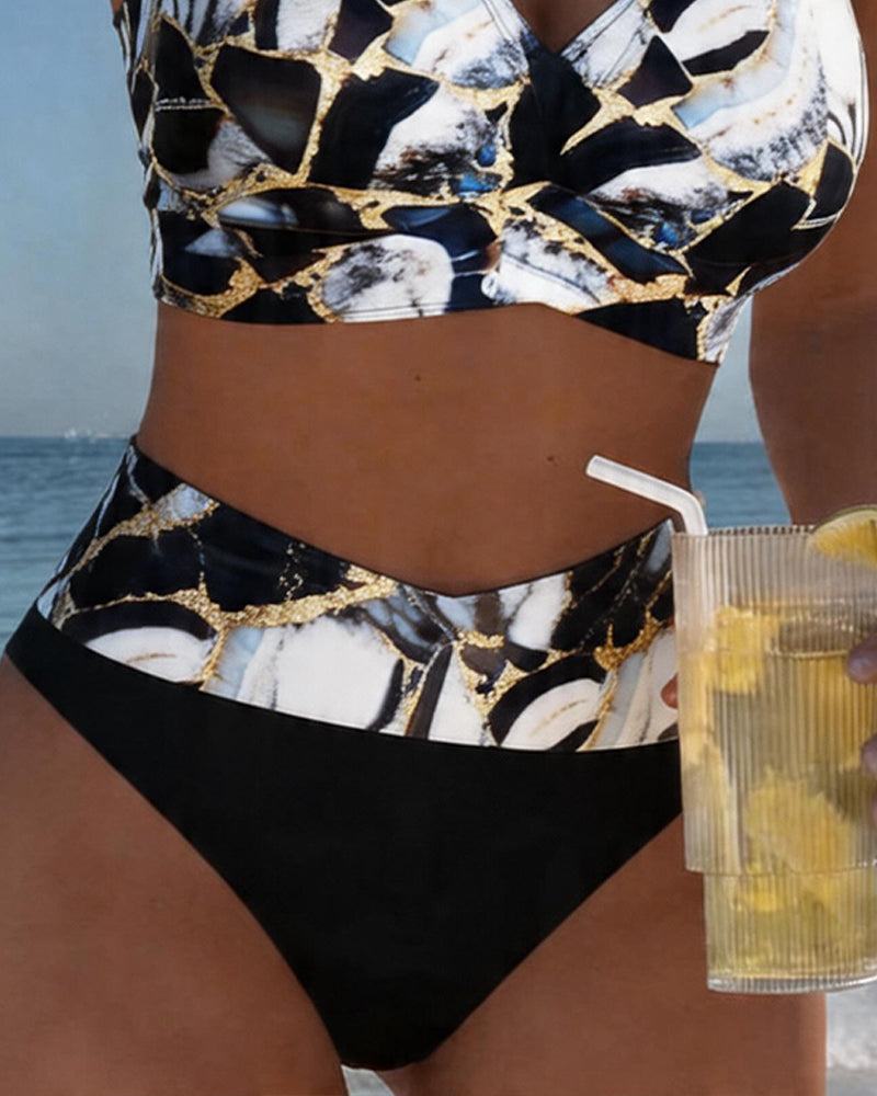 Luna | Damen V-Ausschnitt Strap Bikini mit Bindung