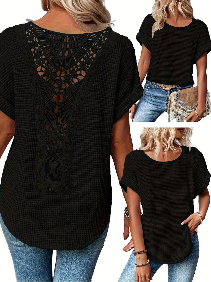 Oliv | Bequemes Rundhals-T-Shirt mit Rundhalsausschnitt