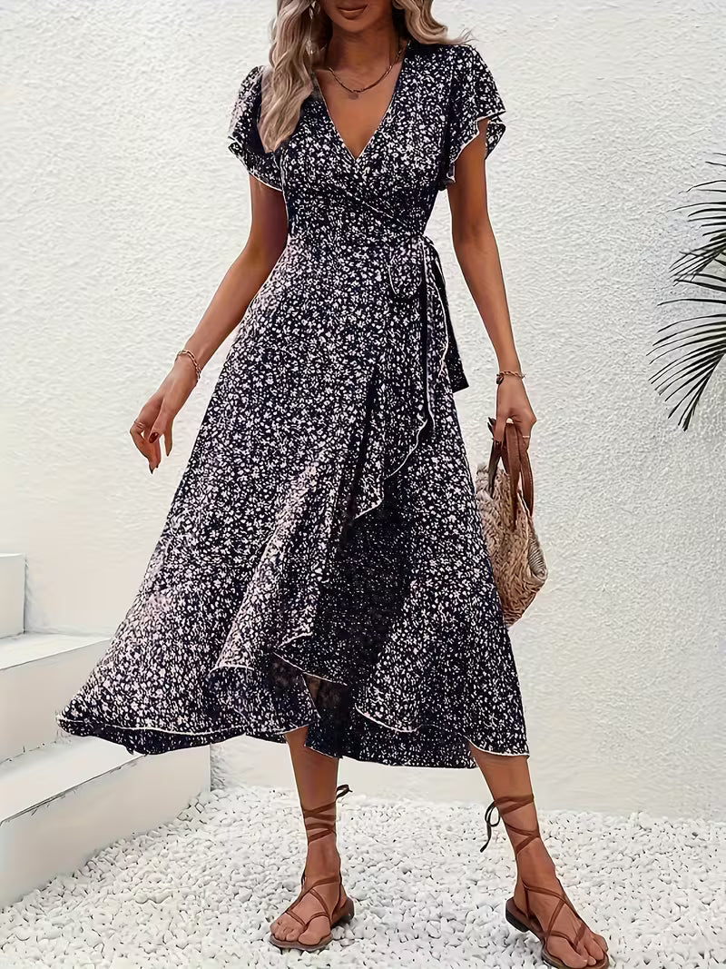 Elara | Fließendes, Bauch-umspielendes Wickelkleid für Damen