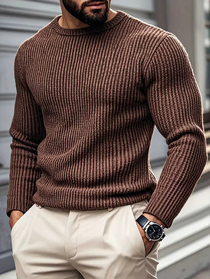 Brit und Boho | Logan Luxe Strickpullover mit Rundhalsausschnitt und langen Ärmeln