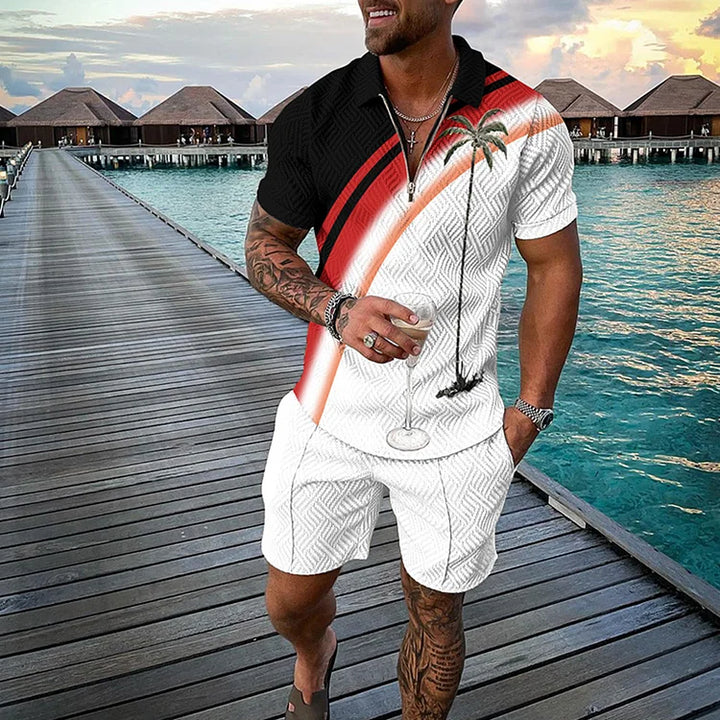 Max | Tropicana Poloshirt- und Shorts-Set für Herren