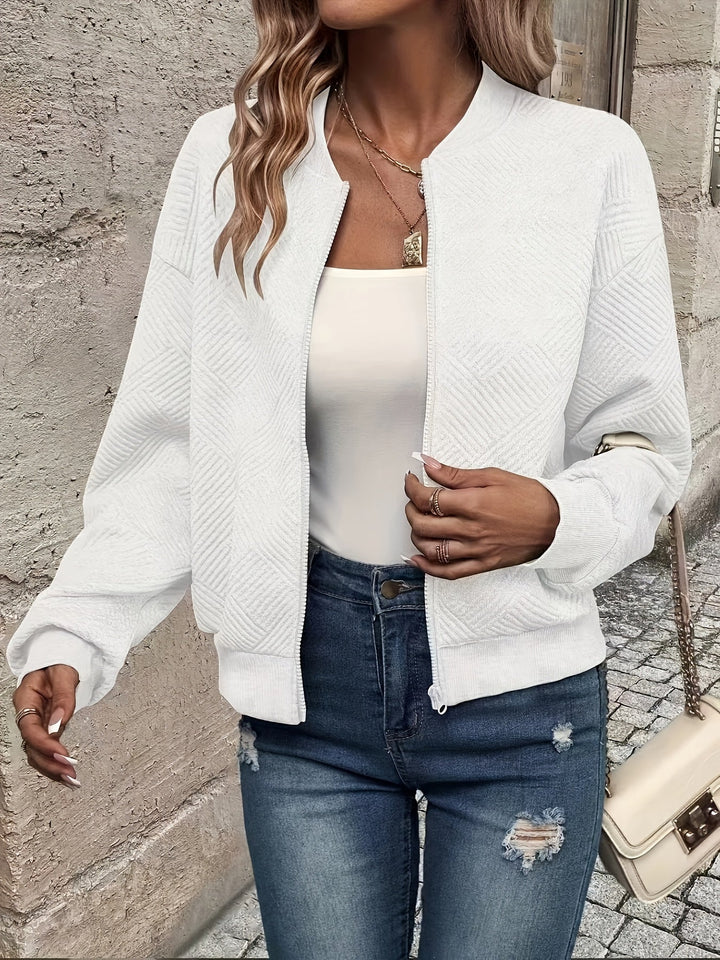Isla | Leichte Zip-Up Jacke für Damen mit Rundhalsausschnitt und langen Ärmeln