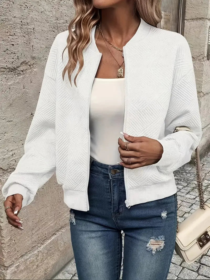 Wilma | Lässige Zip-Up Jacke für Damen mit langen Ärmeln und Stehkragen
