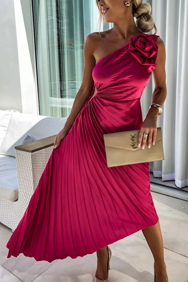 Camila | Romantisches Blumenkleid für Damen mit asymmetrischem Ausschnitt