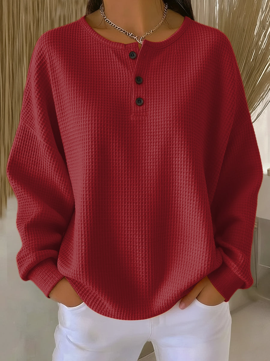 Anne | Lässiger Pullover für Damen mit Kragen und Leoparden-Print