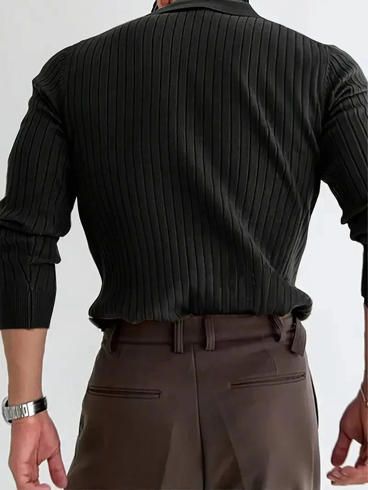 Brit und Boho | Geripptes Strickpullover-Shirt