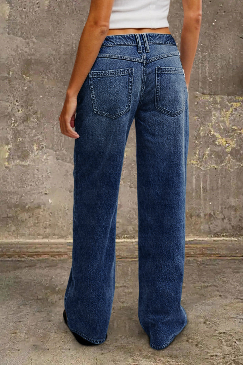 Jeans für Damen mit mittelhohem Bund und gerader Passform