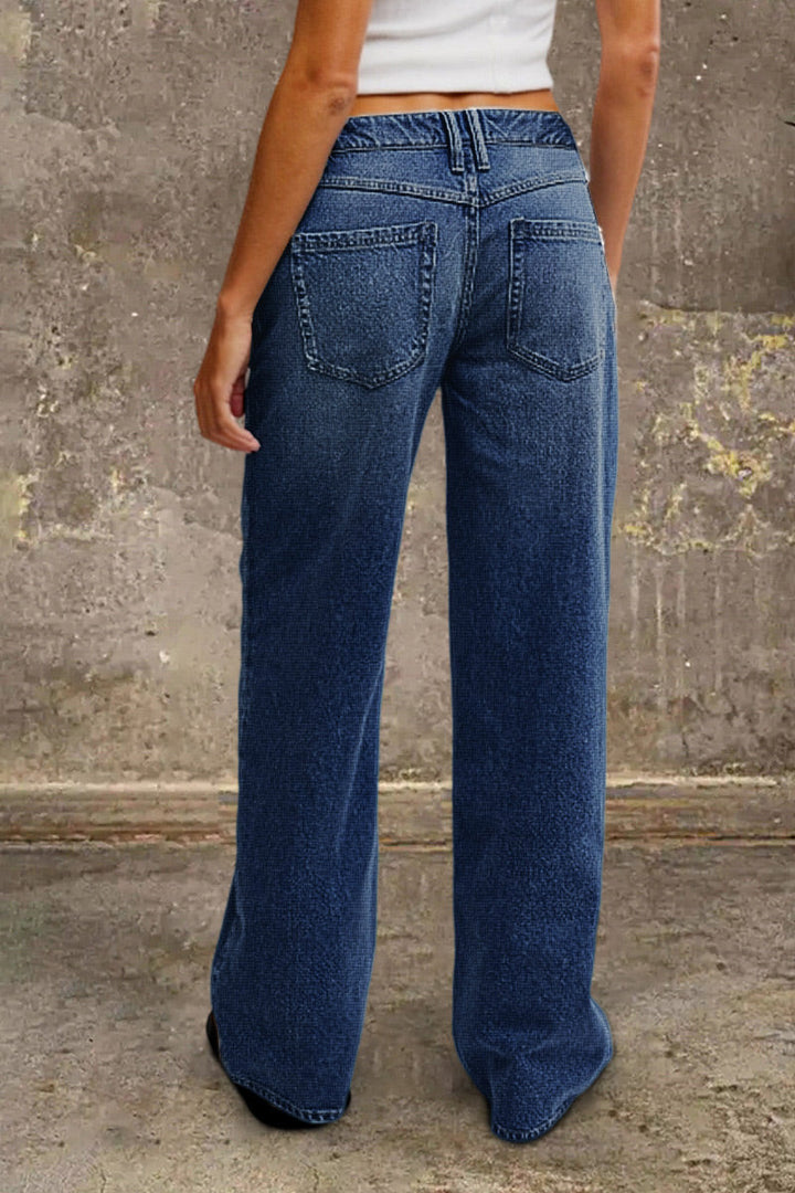Jeans für Damen mit mittelhohem Bund und gerader Passform