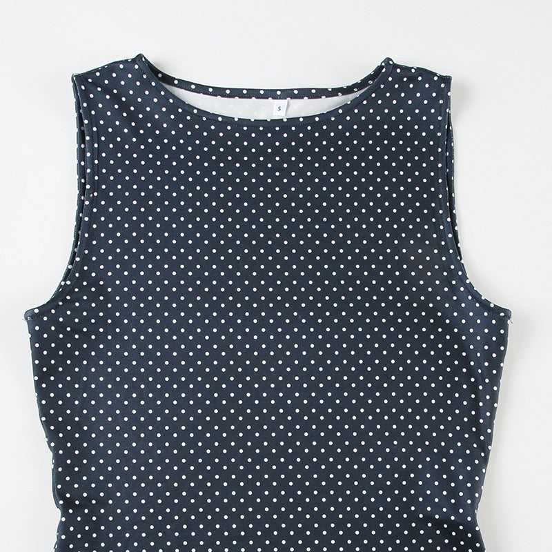 Jane | Gepunktetes Minikleid für Damen mit Rundhalsausschnitt