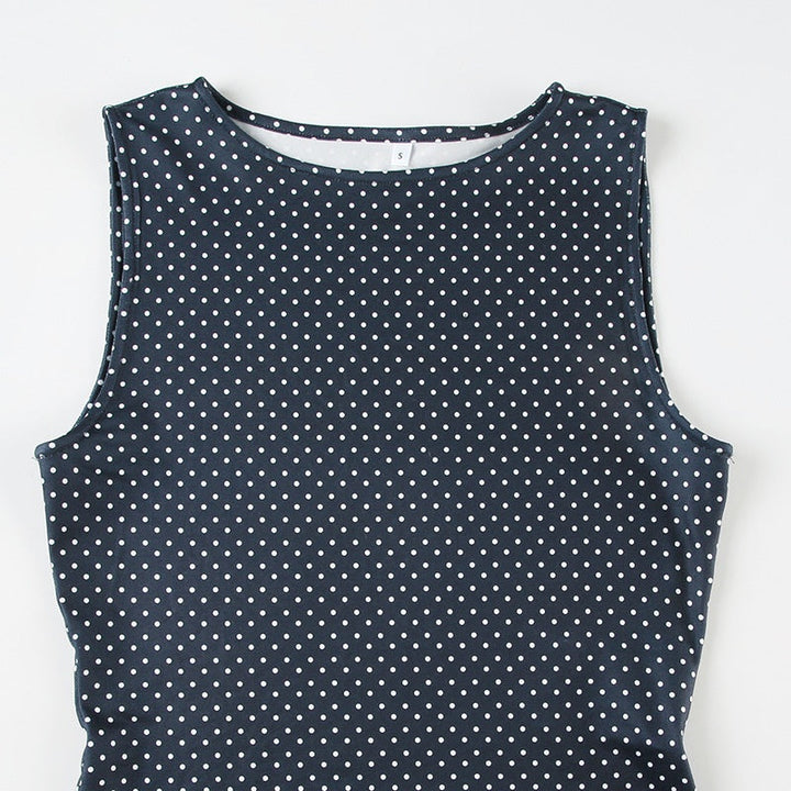 Jane | Gepunktetes Minikleid für Damen mit Rundhalsausschnitt