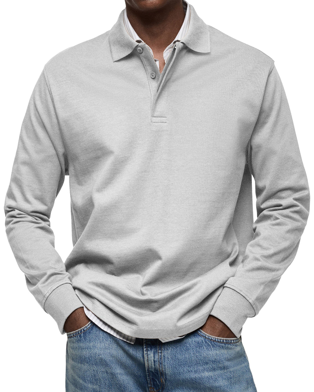 Alex | Langärmliges Freizeit-Polo Poloshirt für Herren mit langen Ärmeln