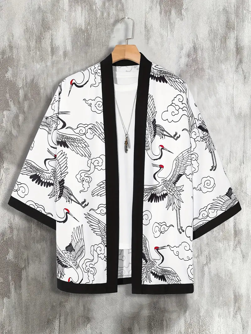 Aki | Leichter Kimono-Cardigan für Herren mit 3/4-Ärmeln