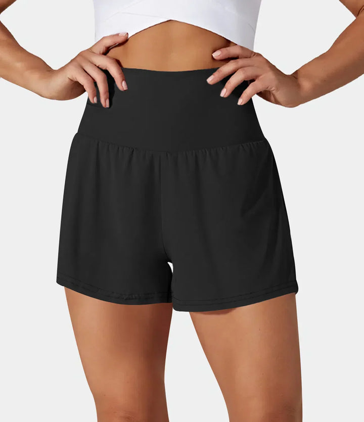 Luigia | 2 in 1 Yoga Shorts für Damen mit Hoher Taille und schmaler Passform