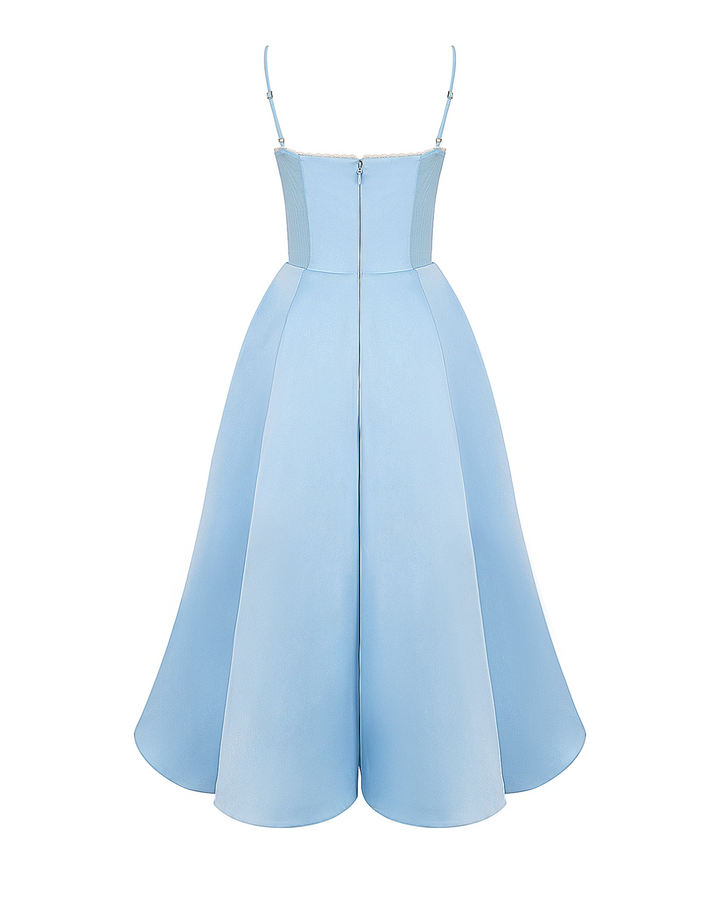 Ophira | Elegantes Korsett-Midi-Kleid für Damen mit Spaghettiträgern