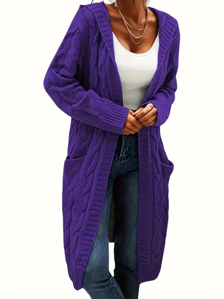 Navya | Damen Freizeit Cardigan mit V-Ausschnitt und langen Ärmeln