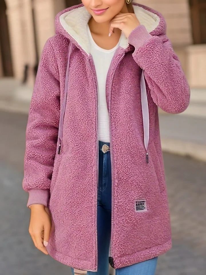 Grace | Winter Kapuzenpulli Lange Ärmel Kordelzug Thermomantel Herbst für Damen