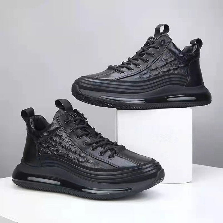 Herren Sneaker mit Krokodilmuster und Schnürung