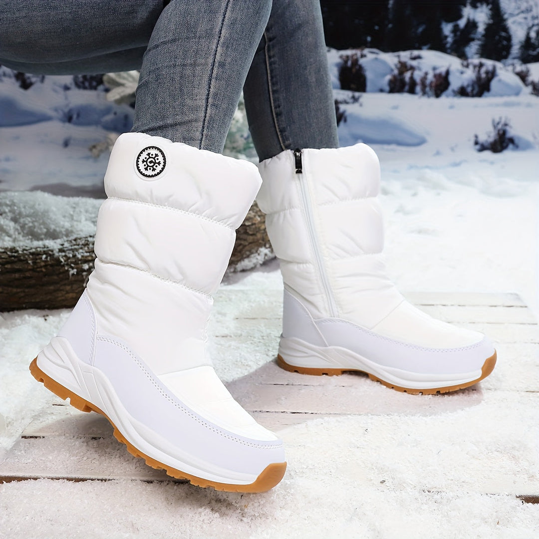 Premium Winterstiefel für Damen bis zur Wade mit flachem Absatz