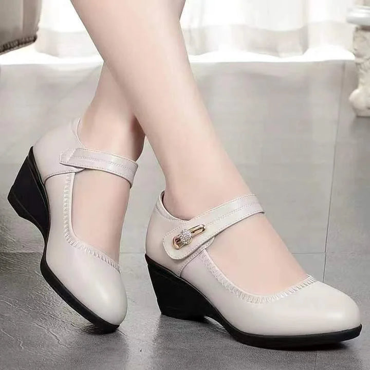Anna | Damen Keilabsatz Mary-Jane-Schuhe