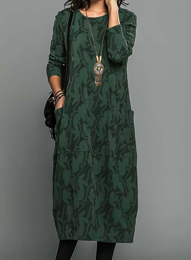 Lea | Lässiges Rundhals Winterkleid für Damen mit Rundhalsausschnitt