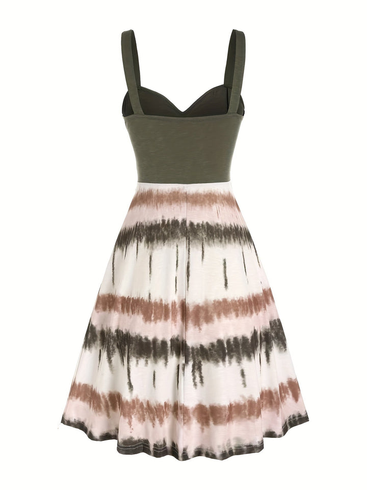 Gisele | Bequemes ärmelloses Sommerkleid für Damen mit Batikmuster
