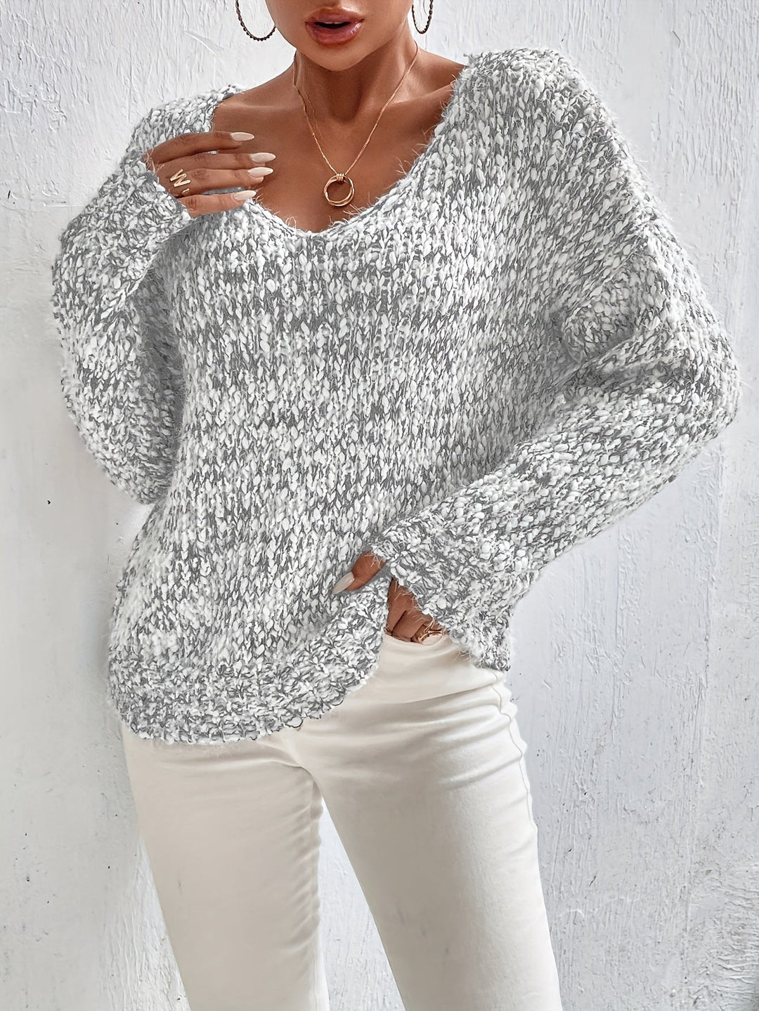 Serina | Lässiger Pullover für Damen mit langen Ärmeln und Batik-Optik