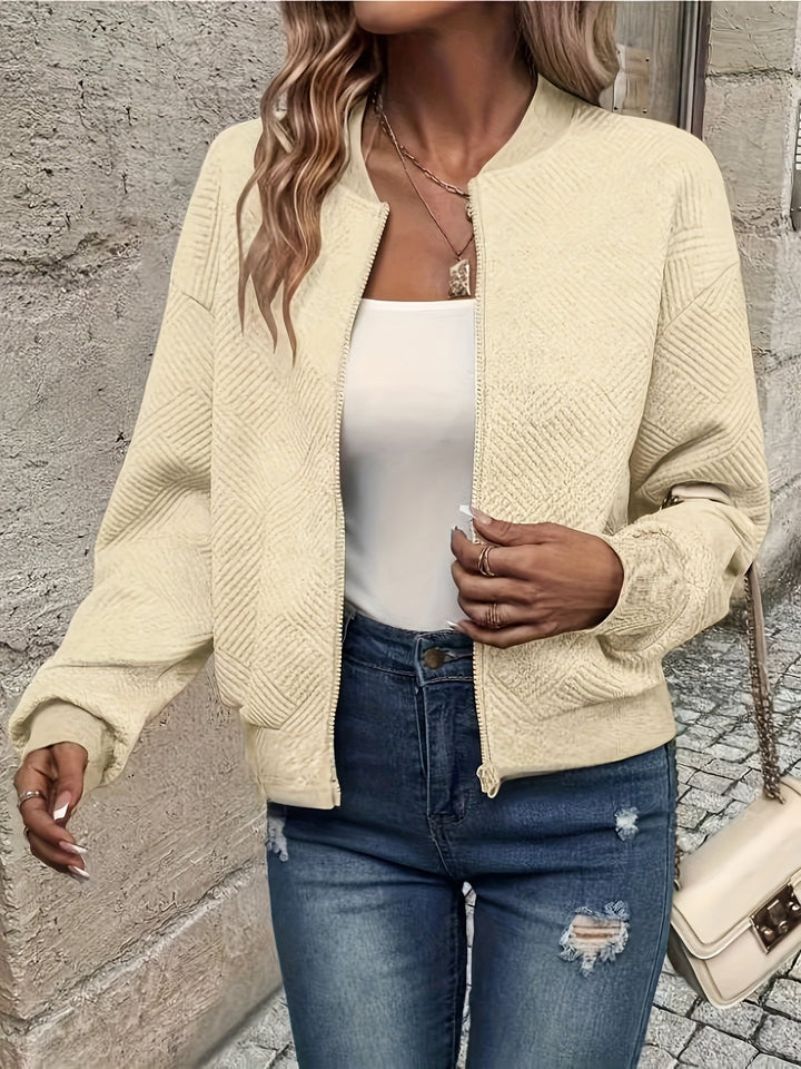Isla | Leichte Zip-Up Jacke für Damen mit Rundhalsausschnitt und langen Ärmeln
