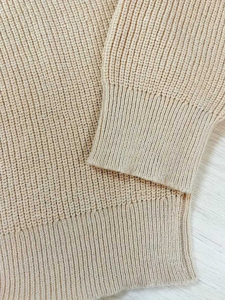 Brit und Boho | Ethan Klassischer Strick-Zipper mit langen Ärmeln