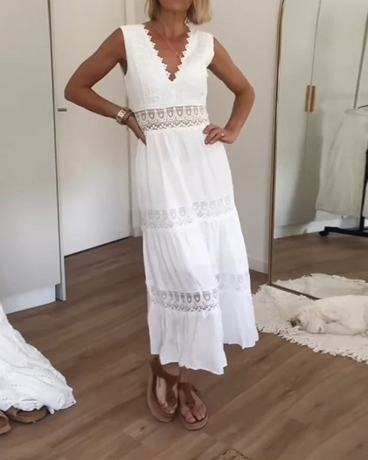 Kim | V-Ausschnitt Maxikleid (Fast ausverkauft) für Damen