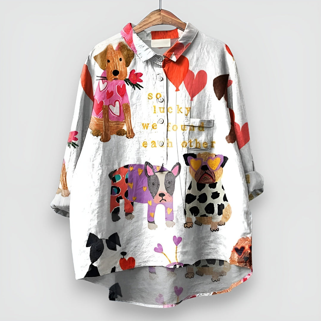 Geraldine | Damen-Shirt mit Hundedruck
