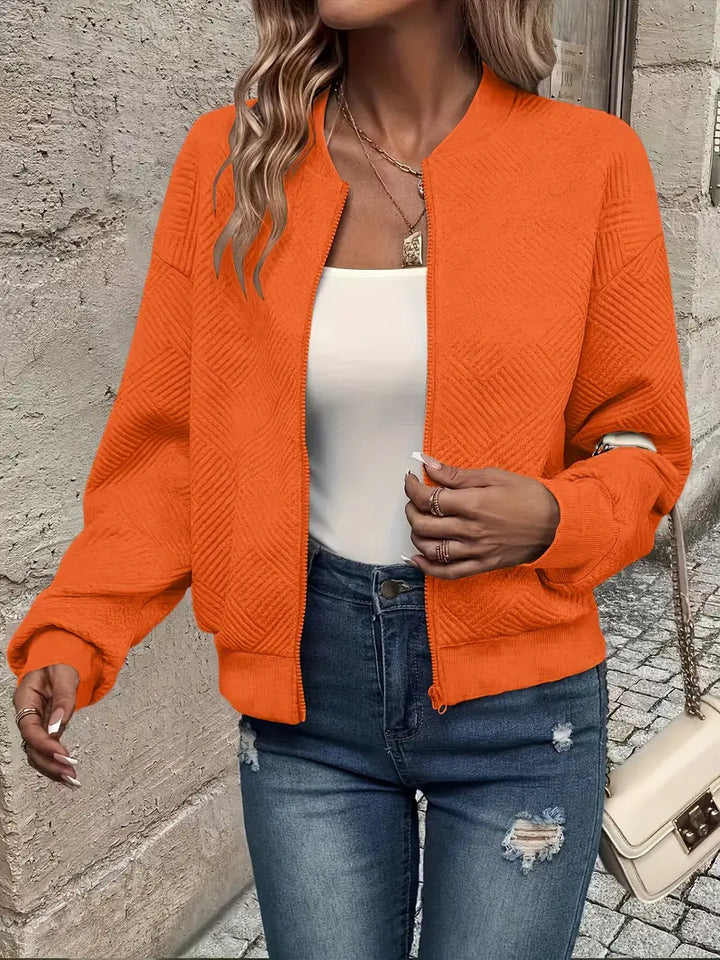 Isla | Leichte Zip-Up Jacke für Damen mit Rundhalsausschnitt und langen Ärmeln