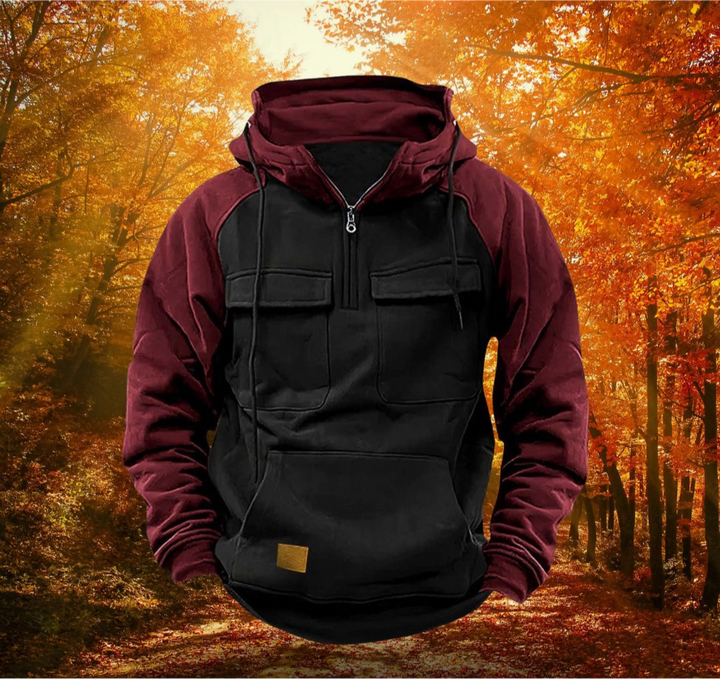 Markus | Multifunktionaler Winter Hoodie für Herren mit Batik-Optik und Kapuze