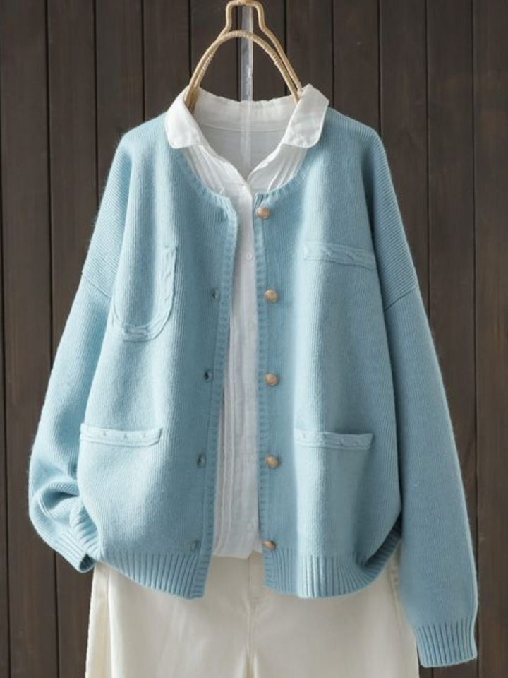 Die Marcella | Eleganter Cardigan für Damen mit V-Ausschnitt und langen Ärmeln