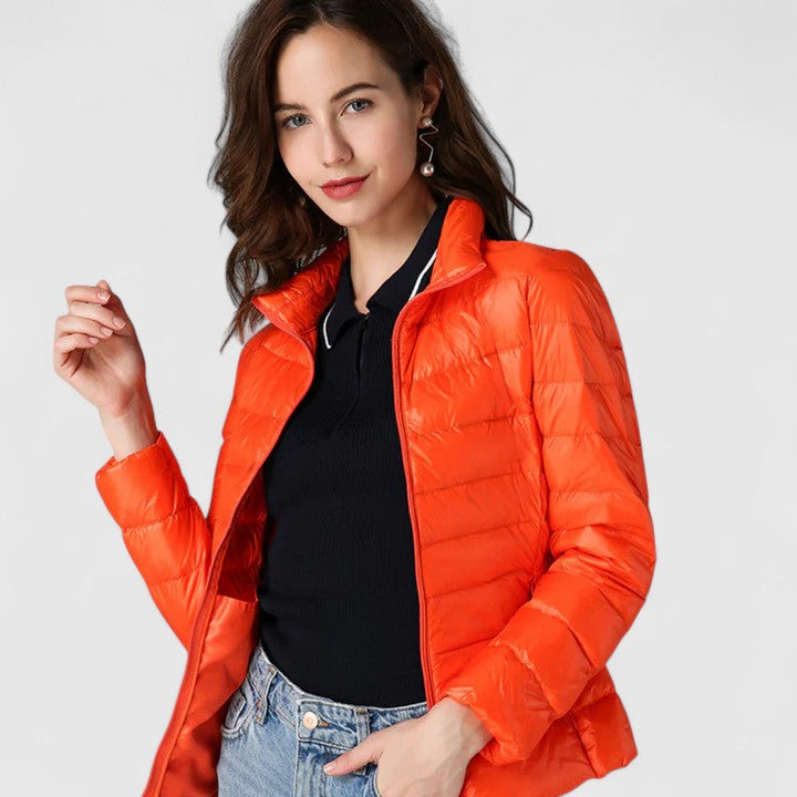 Melorynne Elegante Jacke für Damen mit Rundhalsausschnitt und langen Ärmeln