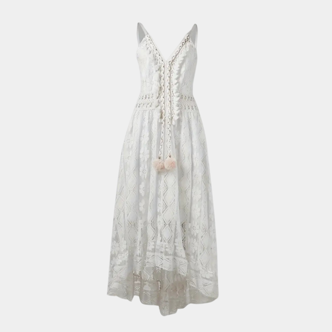 Margaret | Elegantes Boho-Kleid mit V-Ausschnitt und langen Ärmeln
