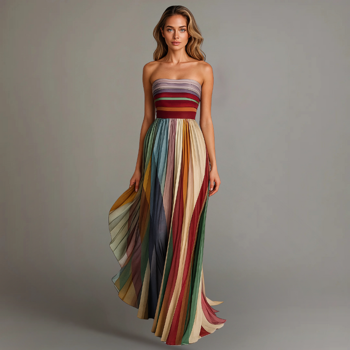 Julliane | Vibrantes trägerloses Maxikleid | Perfekt für den Sommer für Damen