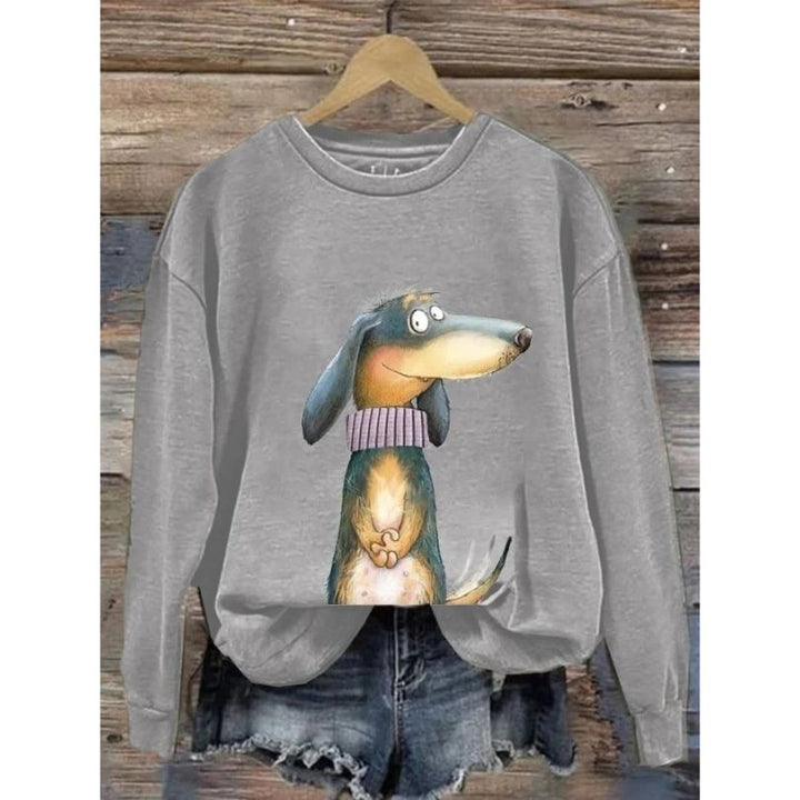 Damen Sweatshirt mit langen Ärmeln und Rundhalsausschnitt