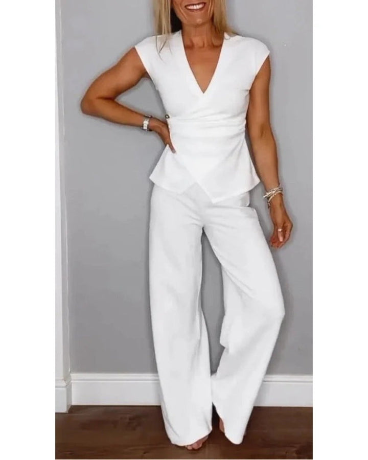 Angela | Elegantes Zweiteiliges Set für Damen mit V-Ausschnitt