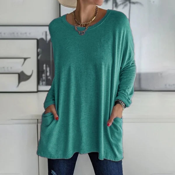 Aelira | Lässiges Langarmshirt für Damen mit Rundhalsausschnitt und langen Ärmeln