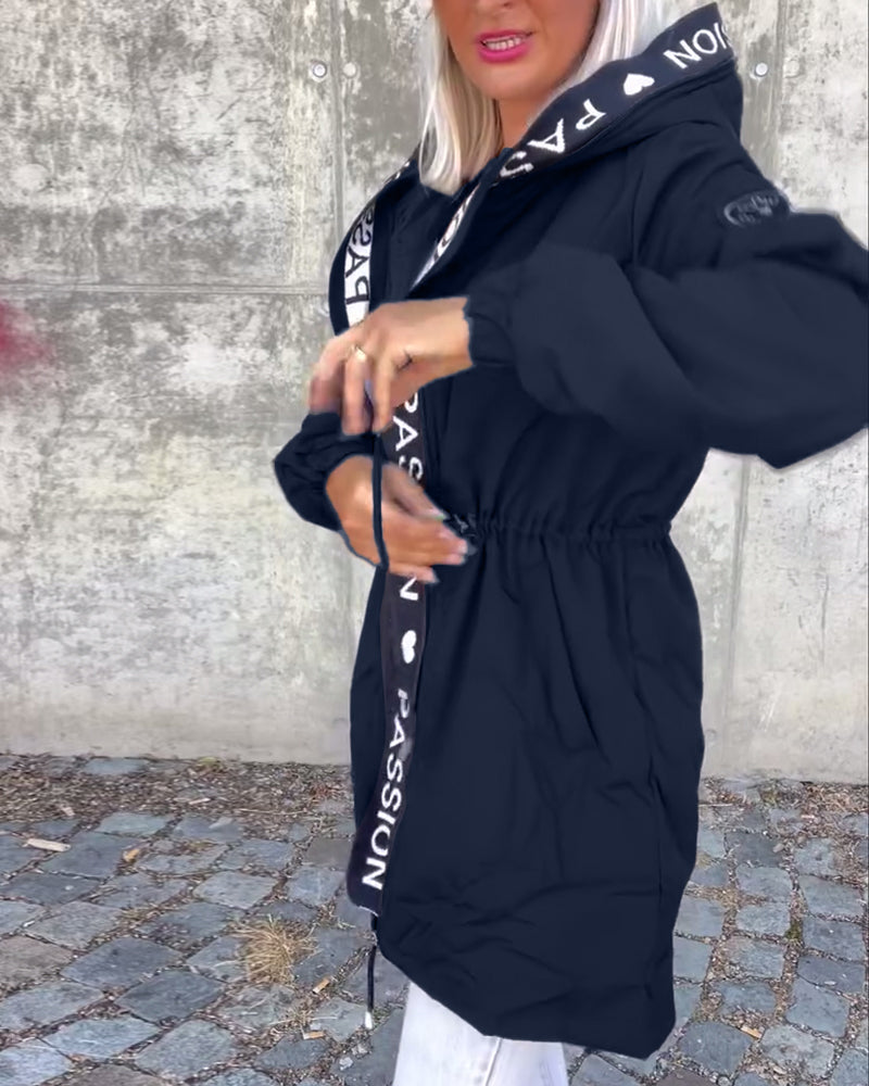 Alexa | Lässiger Mantel für Damen mit Kapuze und langen Ärmeln