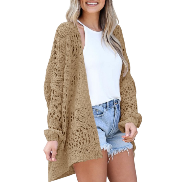 Arizela | Leichter Übergroßer Boho Cardigan für Damen mit Rundhalsausschnitt